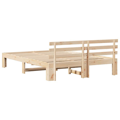 Bed Frame with Headboard Brown 160 x 200 cm Solid Pine wood
