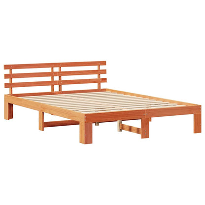 Bed Frame with Headboard Brown 150 x 200 cm Solid Pine wood