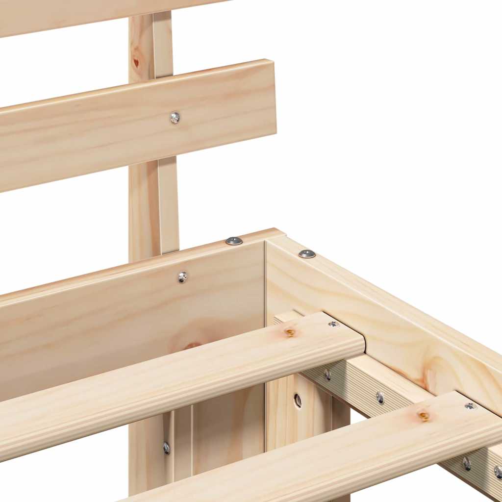 Bed Frame with Headboard Brown 80 x 200 cm Solid Pine wood