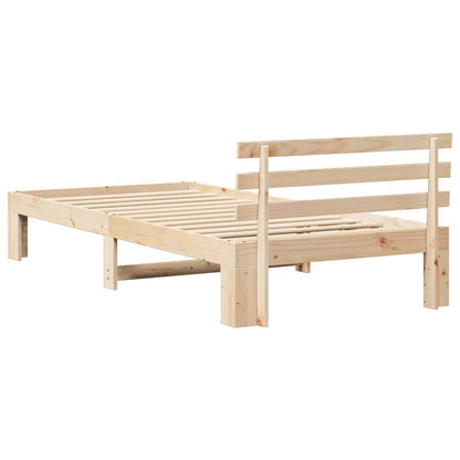Bed Frame with Headboard Brown 80 x 200 cm Solid Pine wood