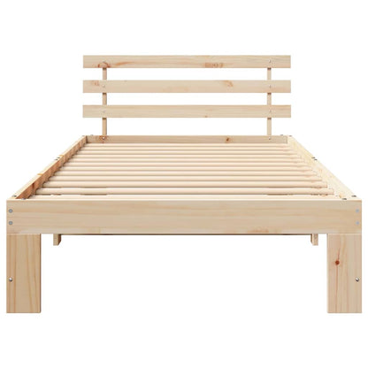 Bed Frame with Headboard Brown 80 x 200 cm Solid Pine wood
