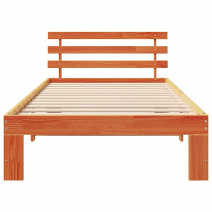 Bed Frame with Headboard Brown 80 x 200 cm Solid Pine wood