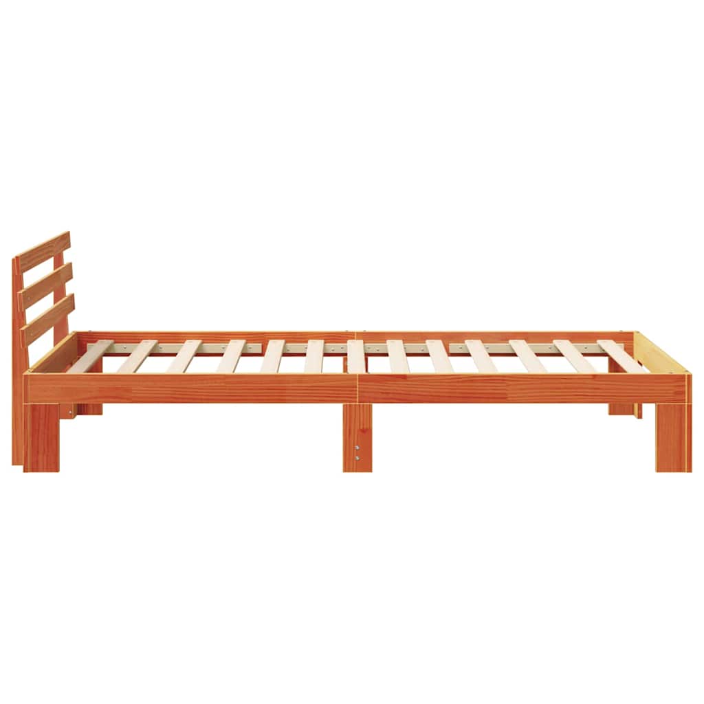 Bed Frame with Headboard Brown 80 x 200 cm Solid Pine wood
