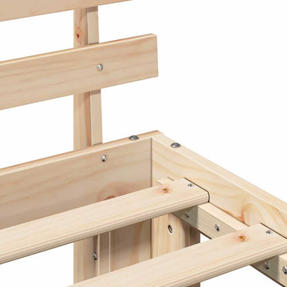 Bed Frame with Headboard Brown 90 x 190 cm Solid Pine wood