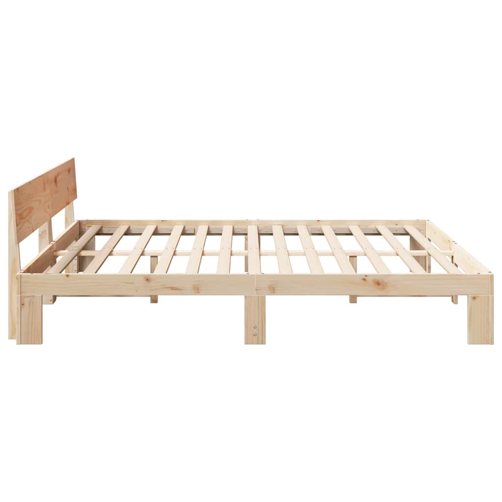 Bed Frame with Headboard Brown 180 x 200 cm Solid Pine wood