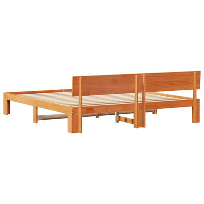 Bed Frame with Headboard Brown 180 x 200 cm Solid Pine wood