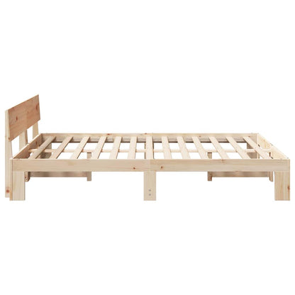 Bed Frame with Headboard Brown 160 x 200 cm Solid Pine wood