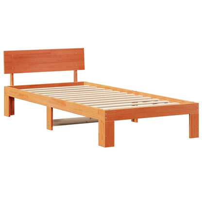 Bed Frame with Headboard Brown 80 x 200 cm Solid Pine wood