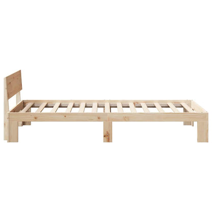 Bed Frame with Headboard Brown 75 x 190 cm Solid Pine wood