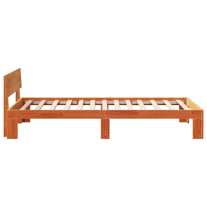 Bed Frame with Headboard Brown 75 x 190 cm Solid Pine wood