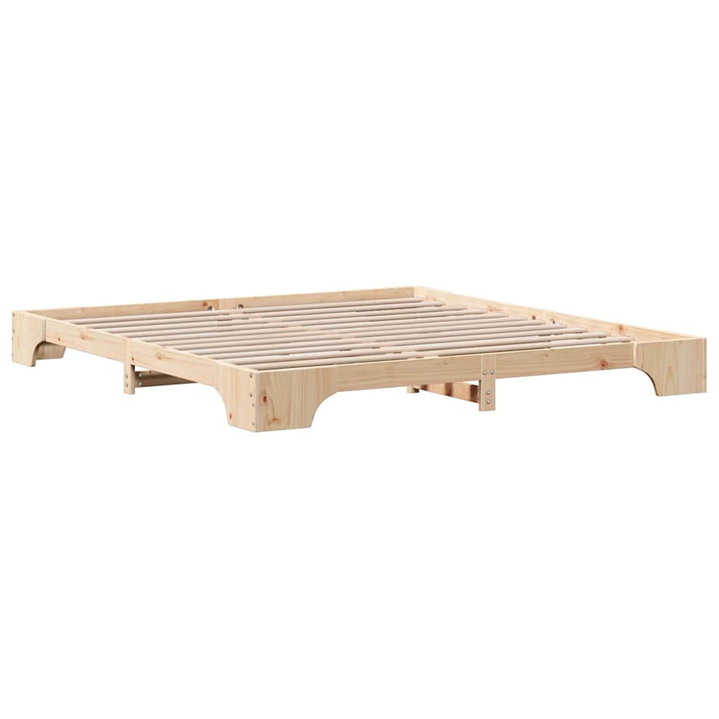 Bed Frame Natural 180 x 200 cm Solid Pine Wood