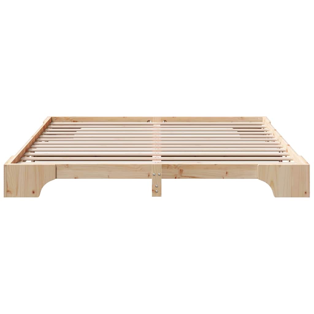 Bed Frame Natural 180 x 200 cm Solid Pine Wood