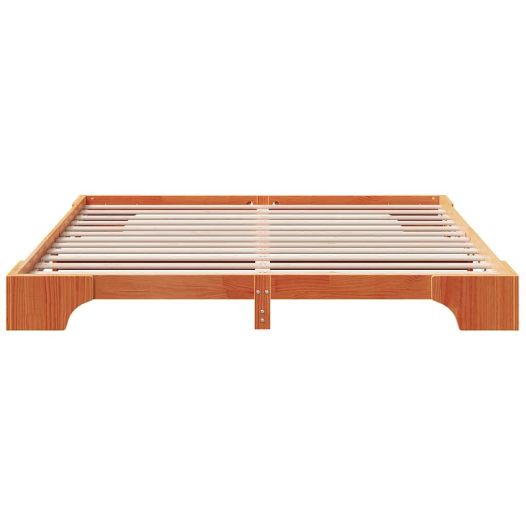 Bed Frame Wax Brown 180 x 200 cm Solid Pine Wood