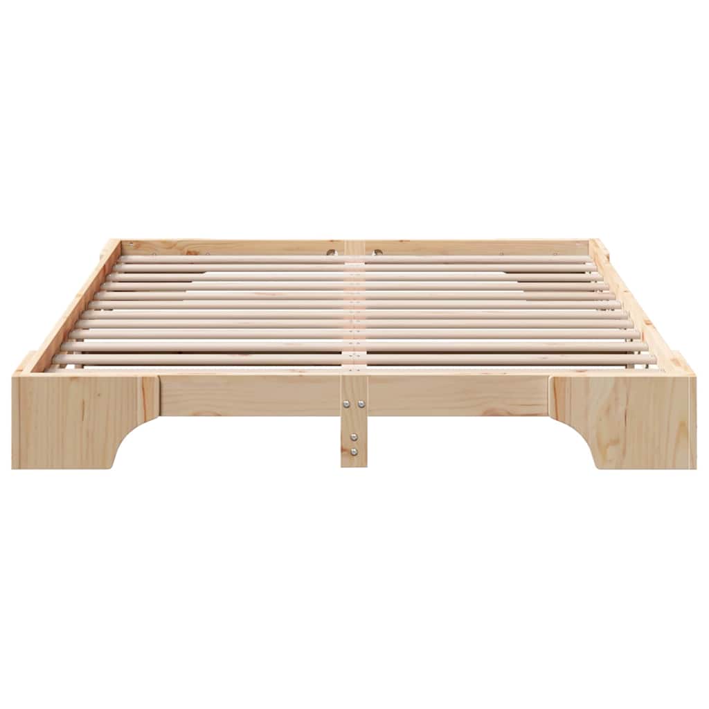 Bed Frame Natural 160 x 200 cm Solid Pine Wood