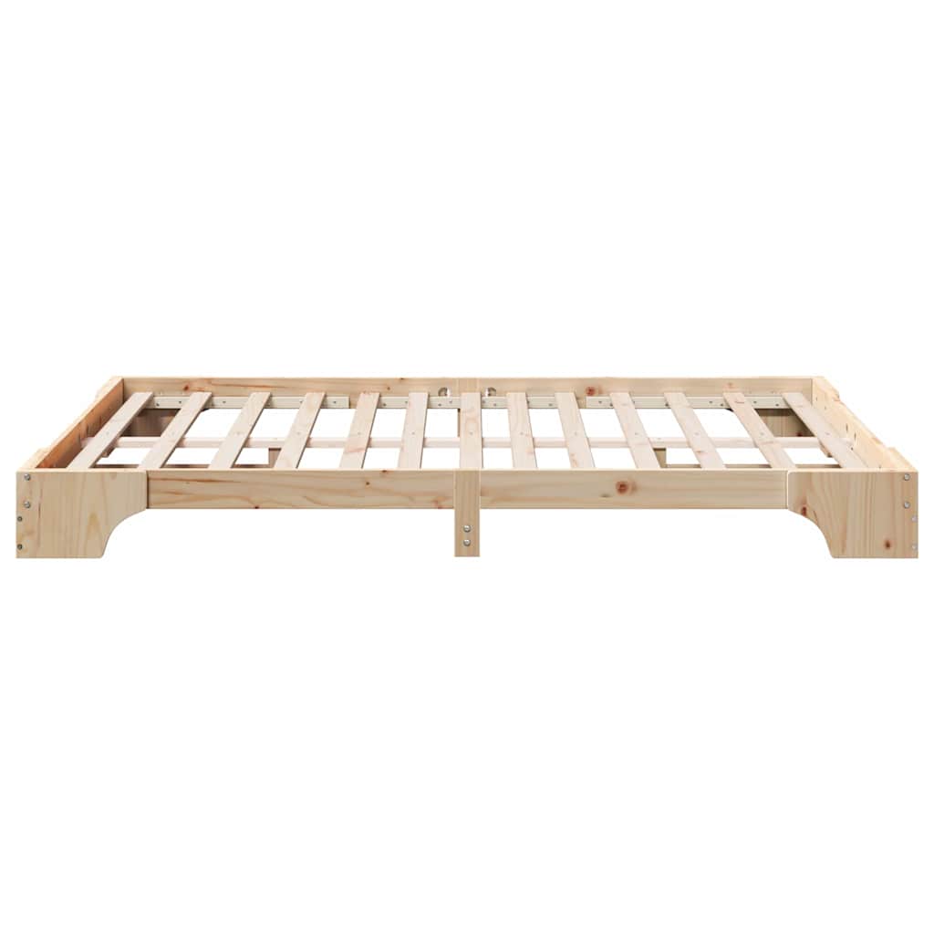 Bed Frame Natural 150 x 200 cm Solid Pine Wood