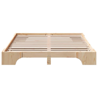 Bed Frame Natural 140 x 200 cm Solid Pine Wood