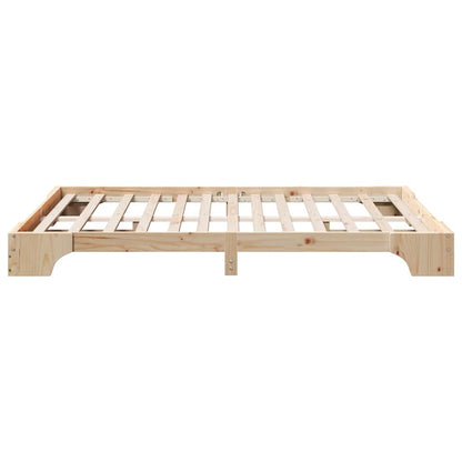Bed Frame Natural 140 x 200 cm Solid Pine Wood