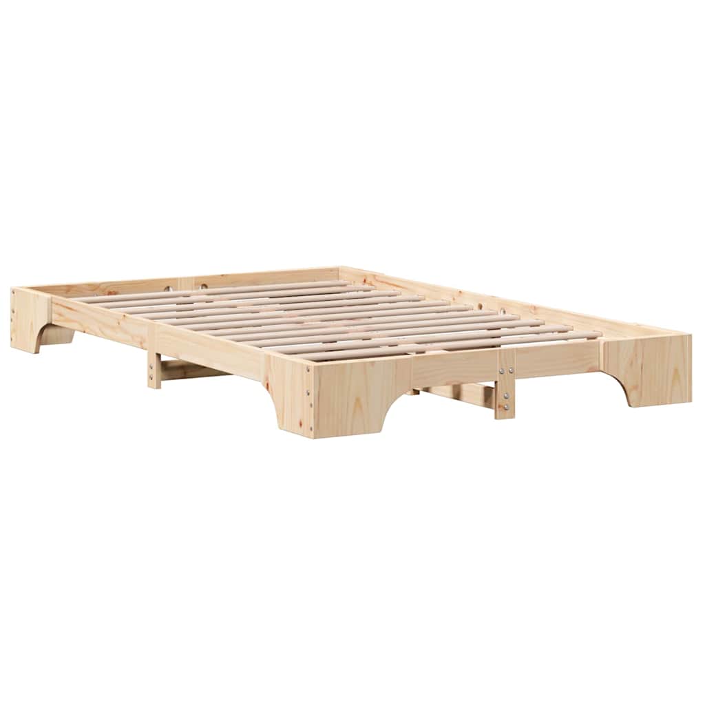 Bed Frame Natural 120 x 200 cm Solid Pine Wood