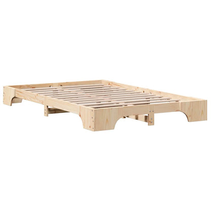 Bed Frame Natural 120 x 200 cm Solid Pine Wood