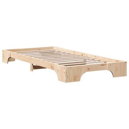Bed Frame Natural 100 x 200 cm Solid Pine Wood