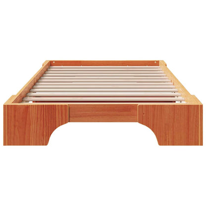 Bed Frame Wax Brown 90 x 200 cm Solid Pine Wood