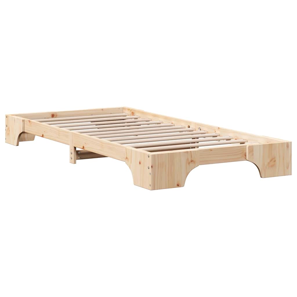 Bed Frame Natural 80 x 200 cm Solid Pine Wood