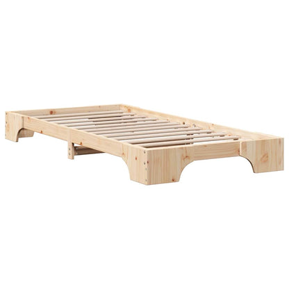 Bed Frame Natural 80 x 200 cm Solid Pine Wood