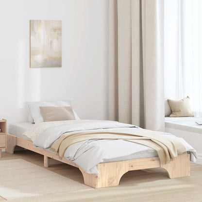 Bed Frame Natural 90 x 190 cm Solid Pine Wood