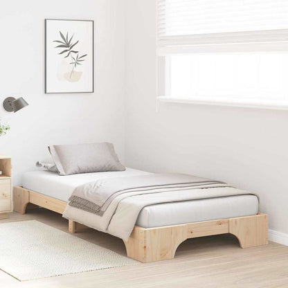 Bed Frame Natural 90 x 190 cm Solid Pine Wood
