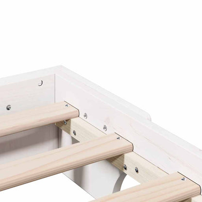 Bed Frame White 75 x 190 cm Solid Pine Wood