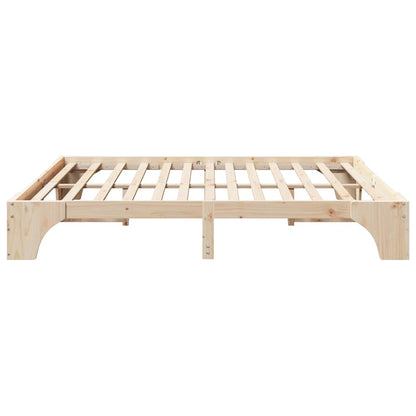 Bed Frame Natural 200 x 200 cm Solid Pine Wood