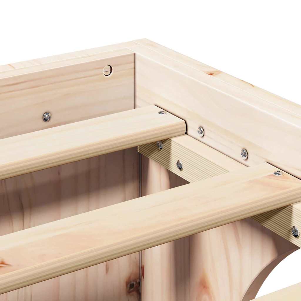 Bed Frame Natural 180 x 200 cm Solid Pine Wood