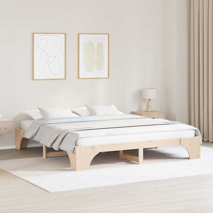 Bed Frame Natural 180 x 200 cm Solid Pine Wood