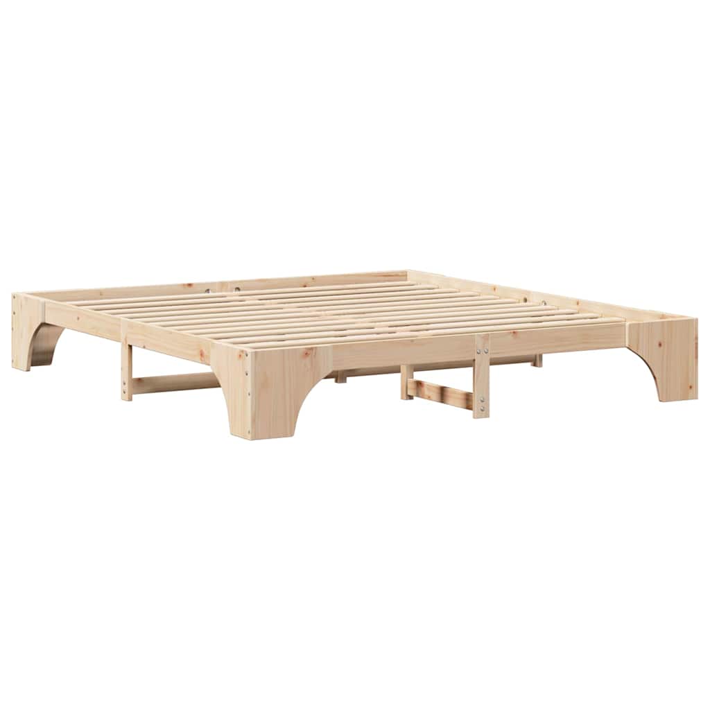 Bed Frame Natural 180 x 200 cm Solid Pine Wood
