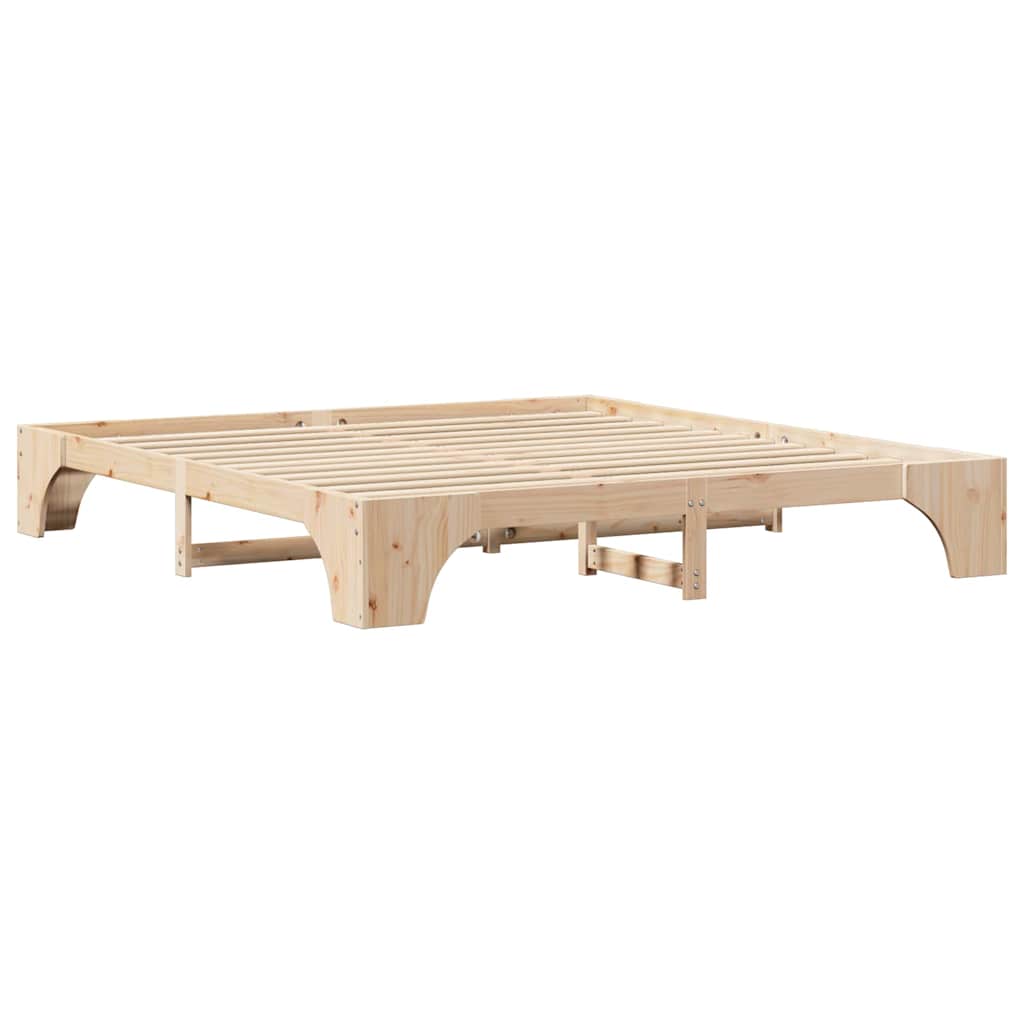 Bed Frame Natural 180 x 200 cm Solid Pine Wood