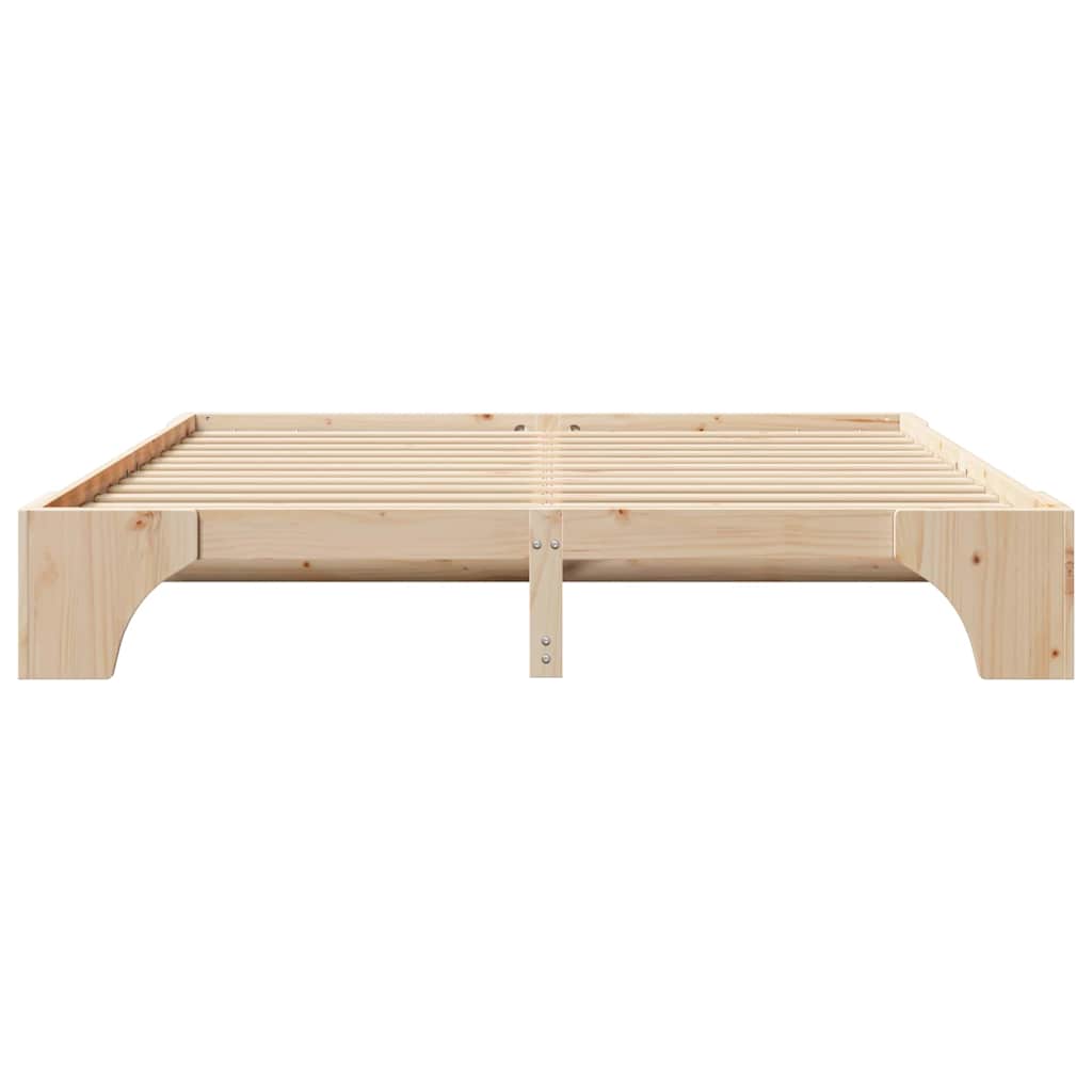 Bed Frame Natural 180 x 200 cm Solid Pine Wood