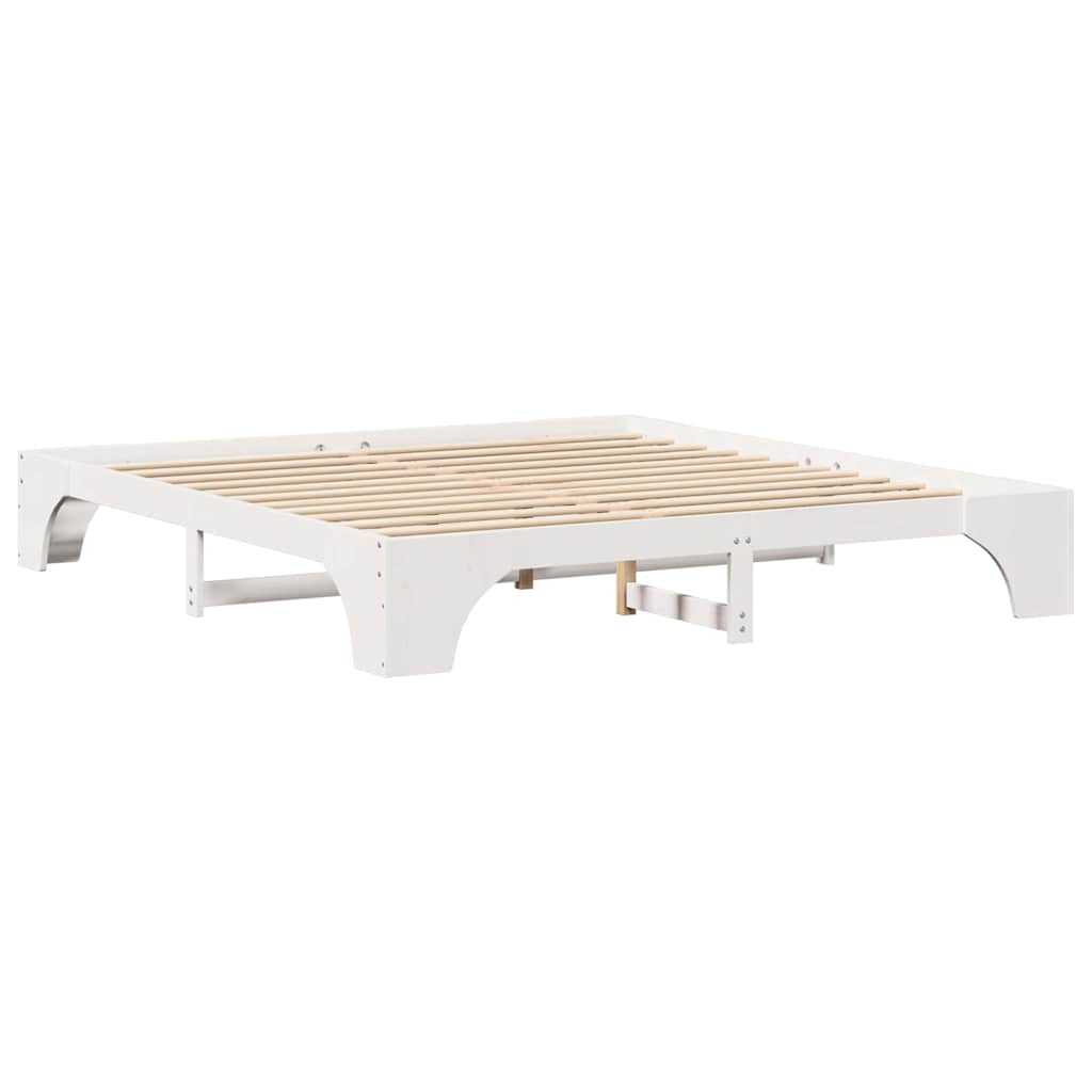 Bed Frame White 180 x 200 cm Solid Pine Wood