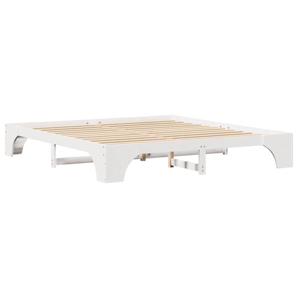 Bed Frame White 180 x 200 cm Solid Pine Wood