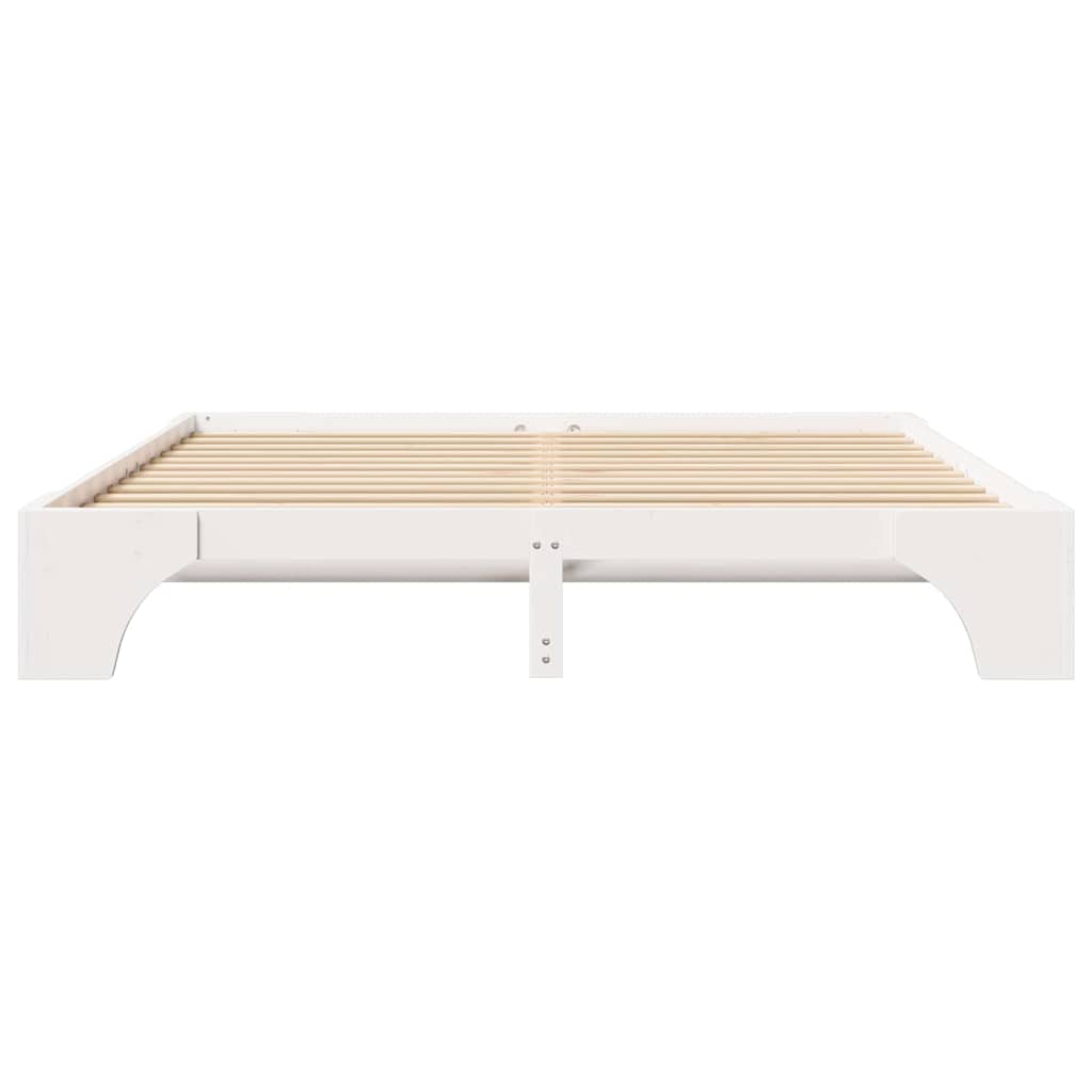 Bed Frame White 180 x 200 cm Solid Pine Wood