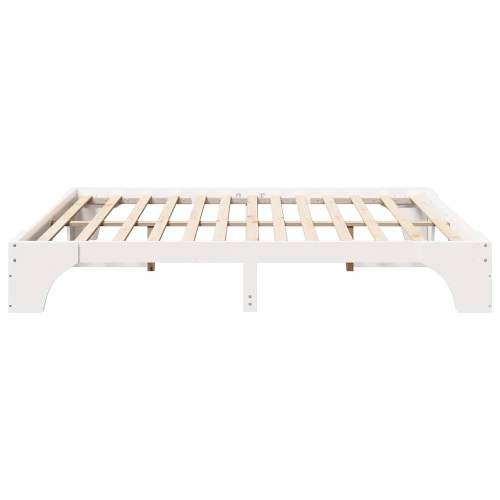 Bed Frame White 180 x 200 cm Solid Pine Wood