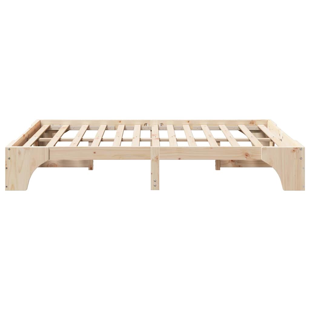 Bed Frame Natural 160 x 200 cm Solid Pine Wood