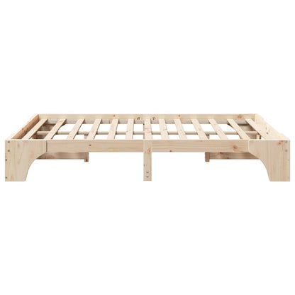 Bed Frame Natural 150 x 200 cm Solid Pine Wood