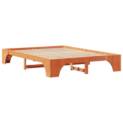 Bed Frame Wax Brown 150 x 200 cm Solid Pine Wood