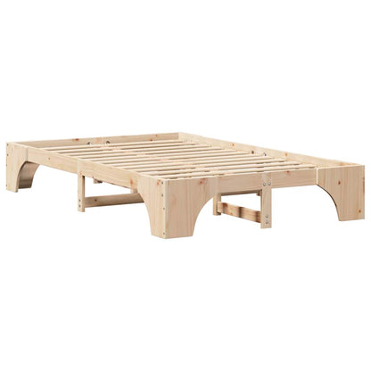 Bed Frame Natural 120 x 200 cm Solid Pine Wood