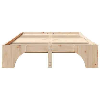 Bed Frame Natural 140 x 190 cm Solid Pine Wood