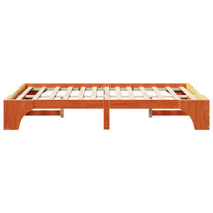Bed Frame Wax Brown 140 x 190 cm Solid Pine Wood