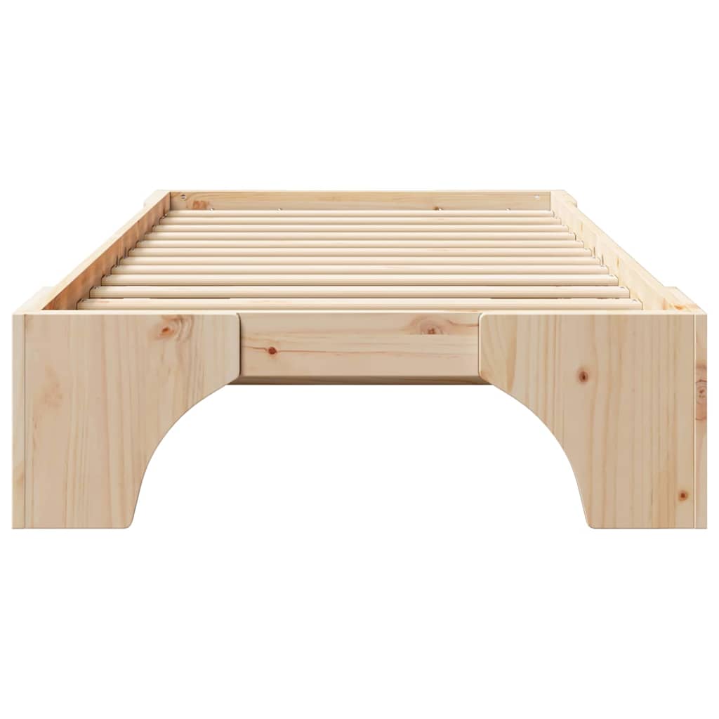 Bed Frame Natural 90 x 200 cm Solid Pine Wood