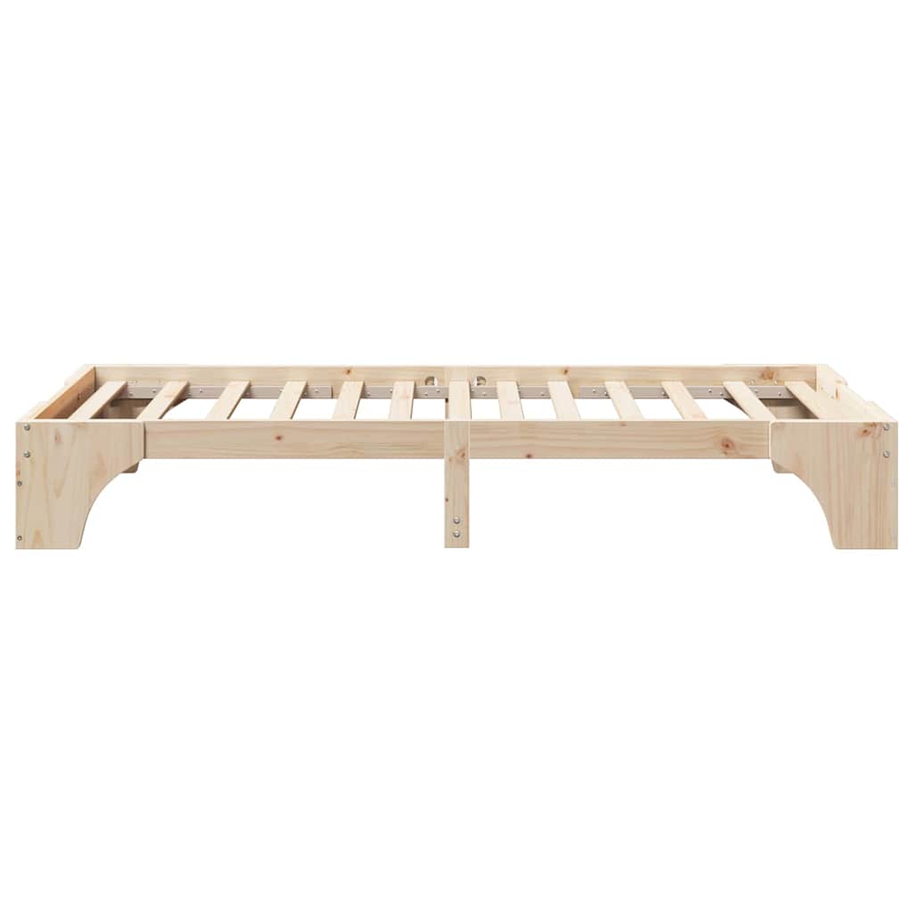 Bed Frame Natural 90 x 200 cm Solid Pine Wood