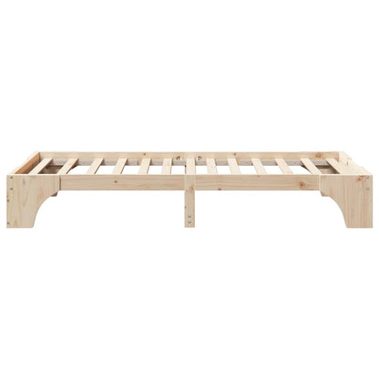 Bed Frame Natural 90 x 200 cm Solid Pine Wood