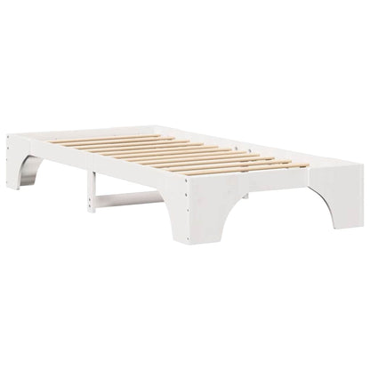 Bed Frame White 90 x 200 cm Solid Pine Wood